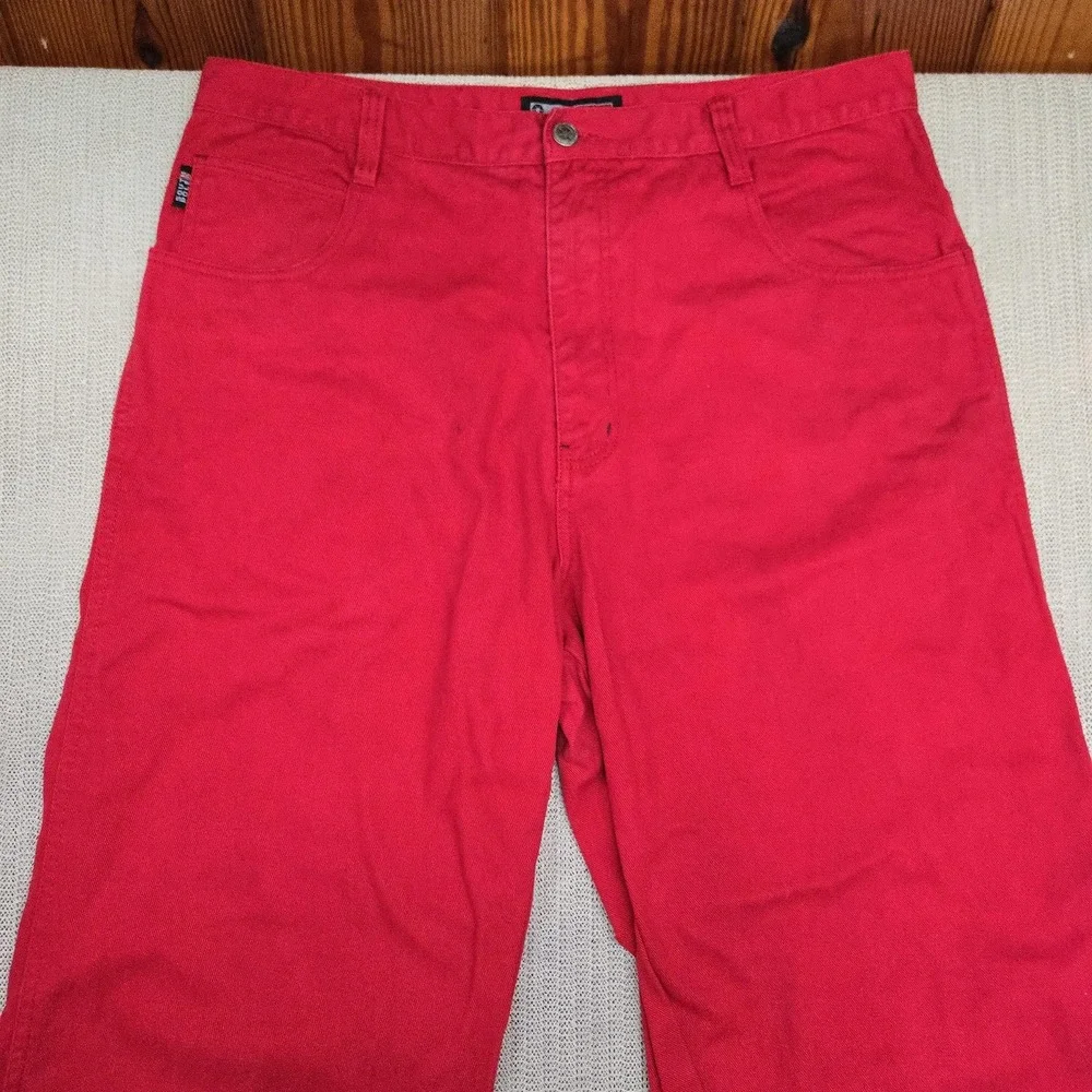 Southpole Jeans Mens 38x31 Red Relaxed Fit Straight Denim Hip Hop Skate